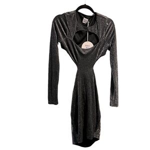 NWT Princess Polly Kalbarri Cut Out Silver Mini Dress Size 10